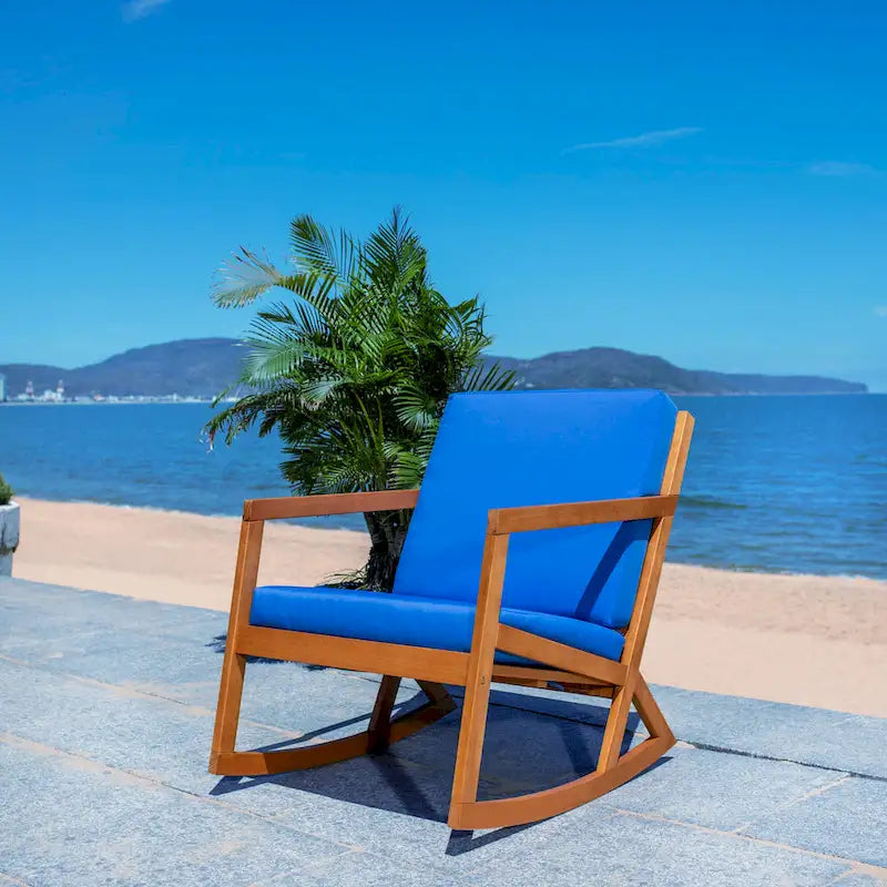 SAFAVIEH Outdoor Vernon Rocking Chair with Cushion - 26 W x 38 D x 31 H