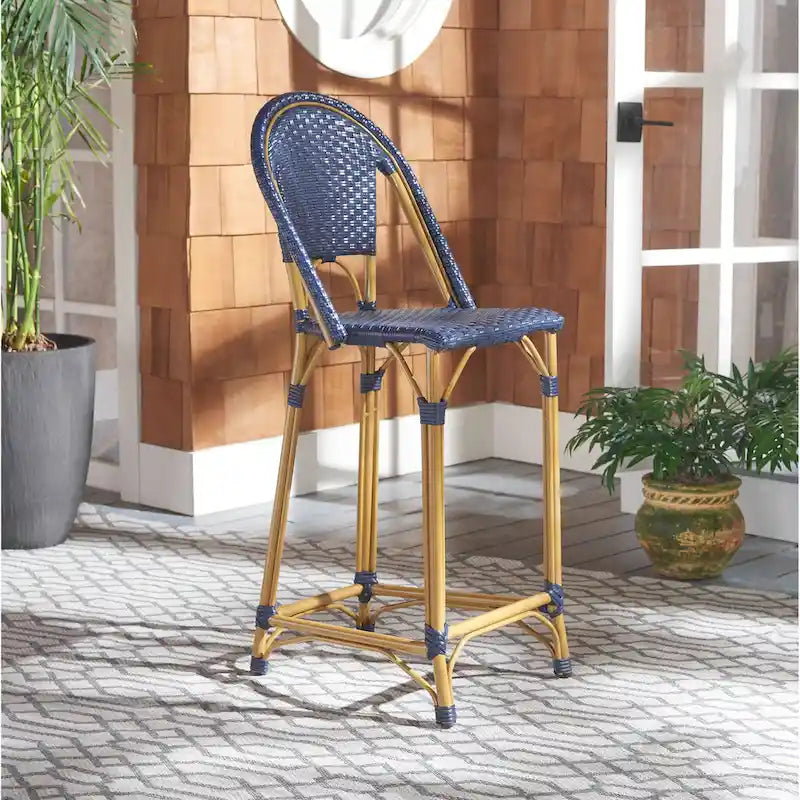 SAFAVIEH Outdoor Zaid 30-inch Stacking Bar Stool (Fully Assembled) - 19 W x 22 D x 47 H
