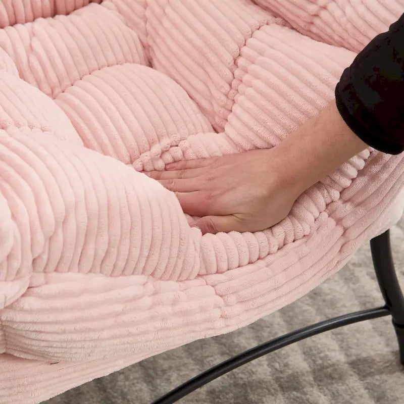 Fauteuil de salon compact moderne avec pouf, accoudoir, poche de rangement, pour petits espaces
