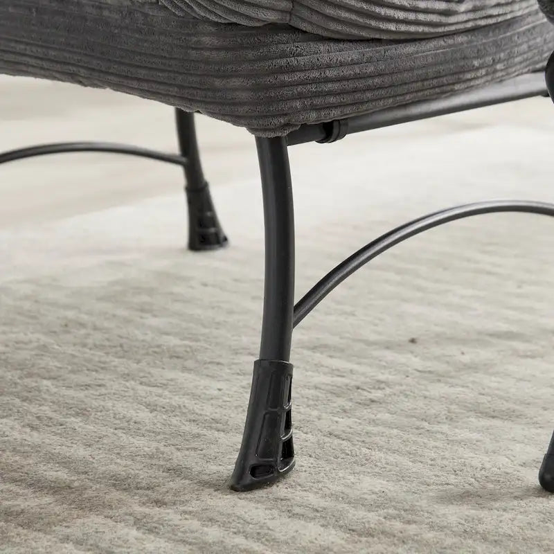 Fauteuil de salon compact moderne avec pouf, accoudoir, poche de rangement, pour petits espaces