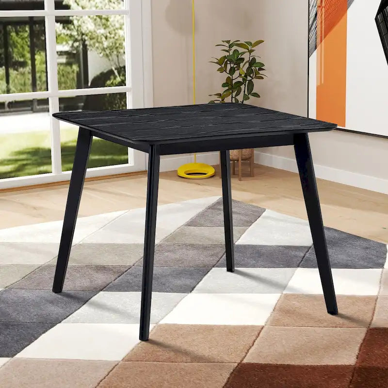 Table à manger moderne de 89,9 cm, table carrée en bois pour 4 personnes pour salon, appartement et salle à manger