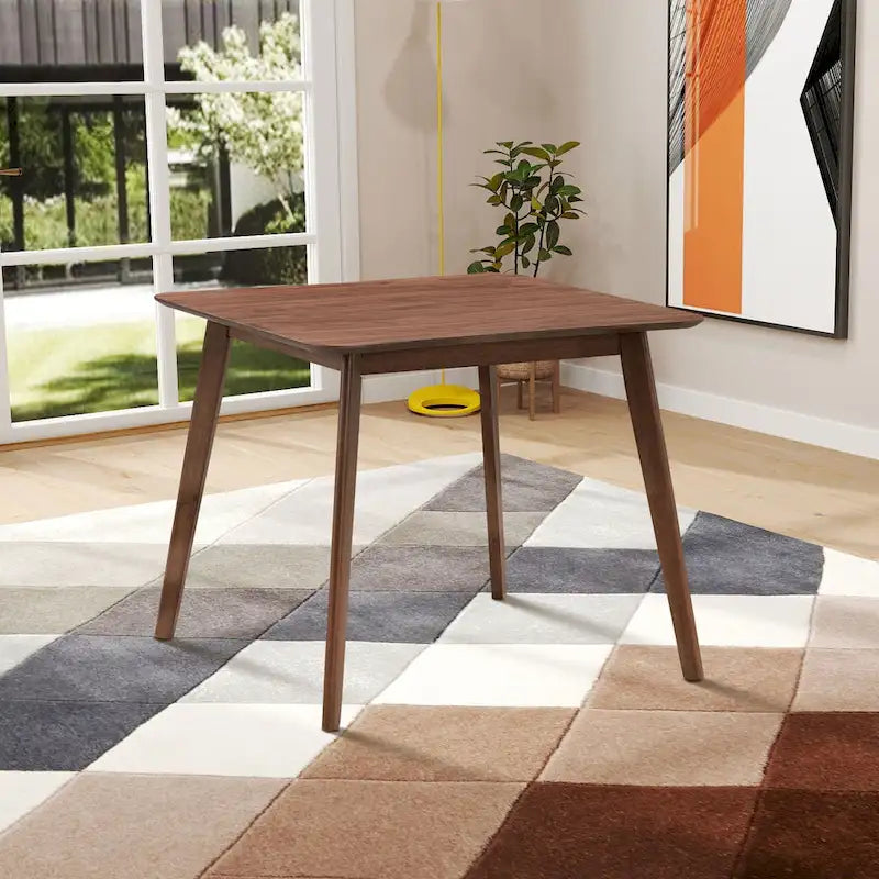Table à manger moderne de 89,9 cm, table carrée en bois pour 4 personnes pour salon, appartement et salle à manger