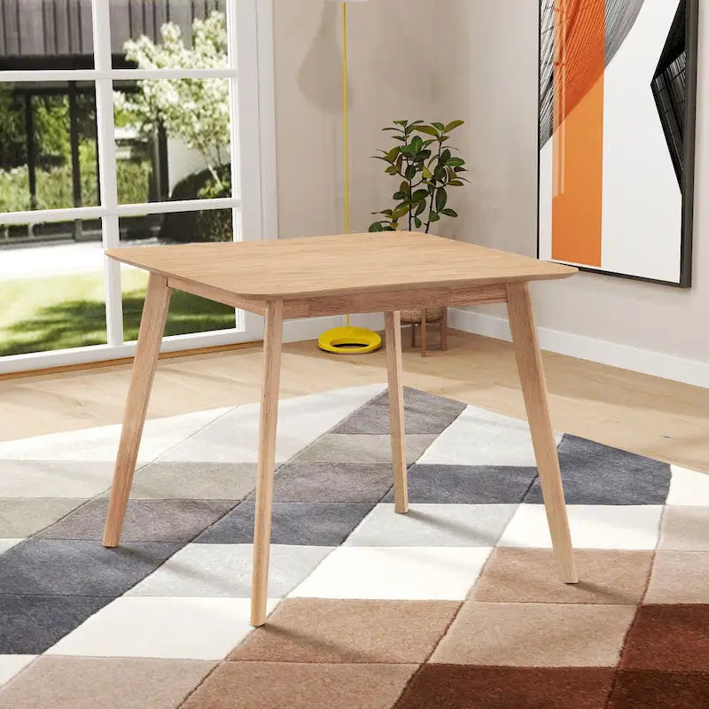 Table à manger moderne de 89,9 cm, table carrée en bois pour 4 personnes pour salon, appartement et salle à manger