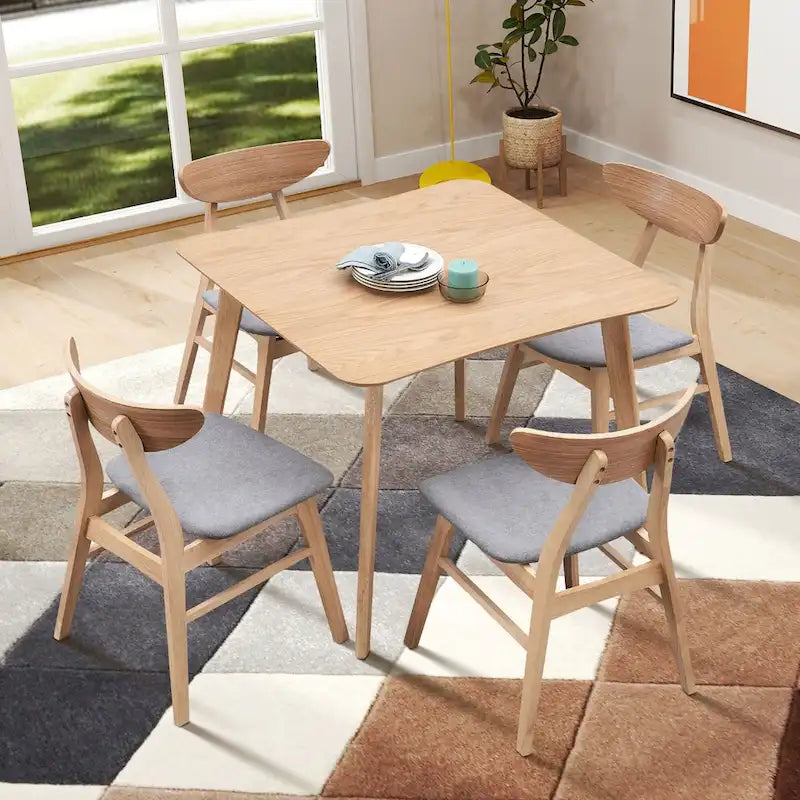 Table à manger moderne de 89,9 cm, table carrée en bois pour 4 personnes pour salon, appartement et salle à manger