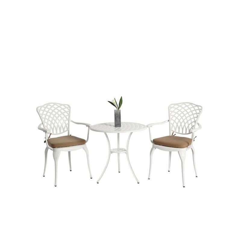 Table et chaises de patio en fonte d'aluminium