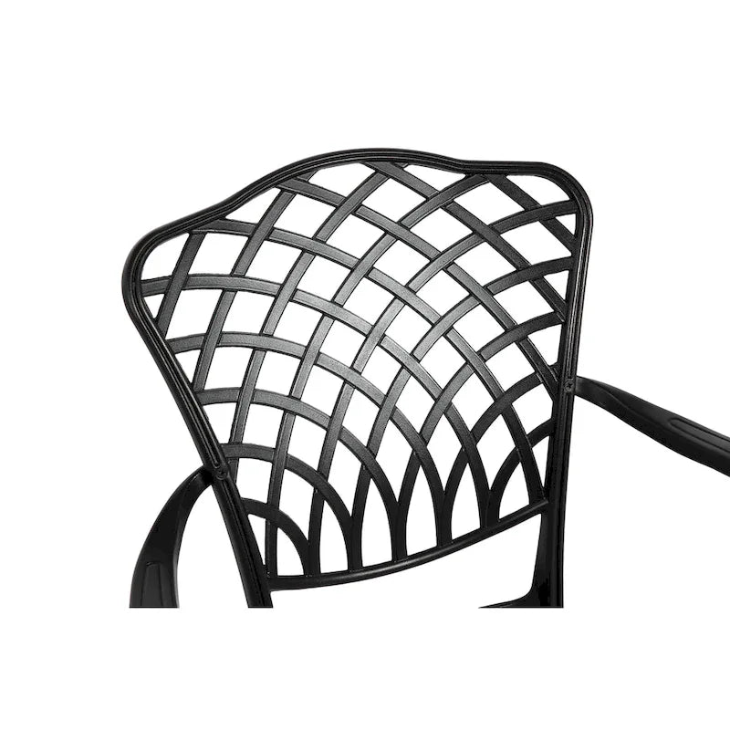 Table et chaises de patio en fonte d'aluminium