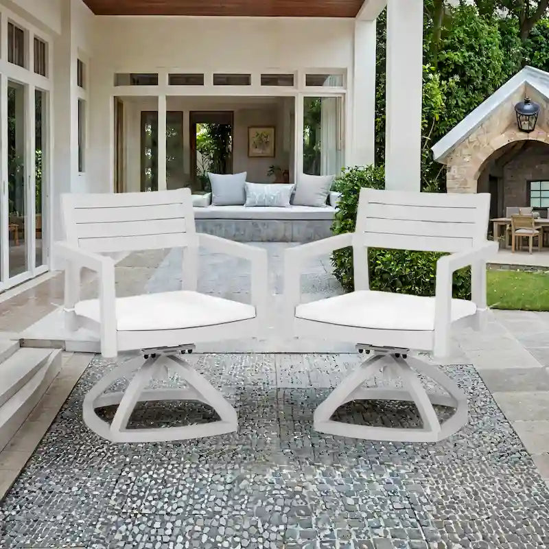 Fauteuil à bascule pivotant en aluminium pour patio extérieur