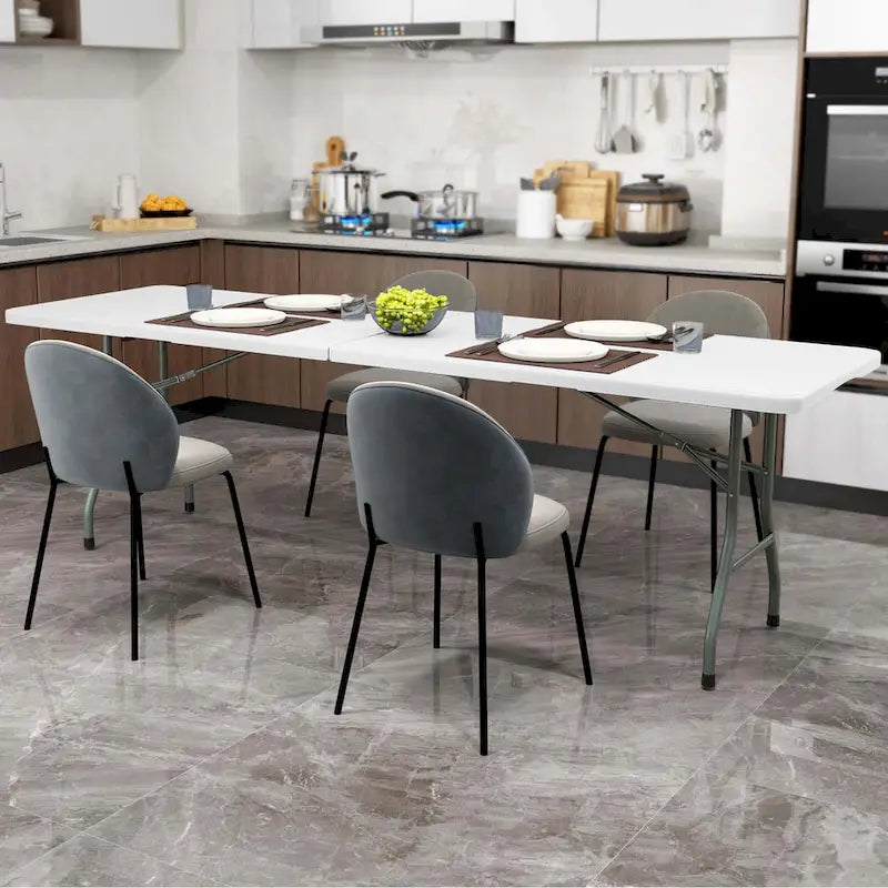 Table pliante portable de 2,4 m avec plateau en PEHD et verrouillage de sécurité