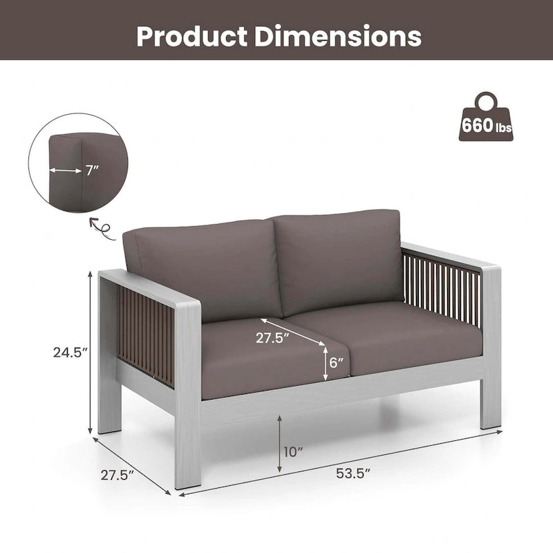 Canapé double en aluminium pour extérieur