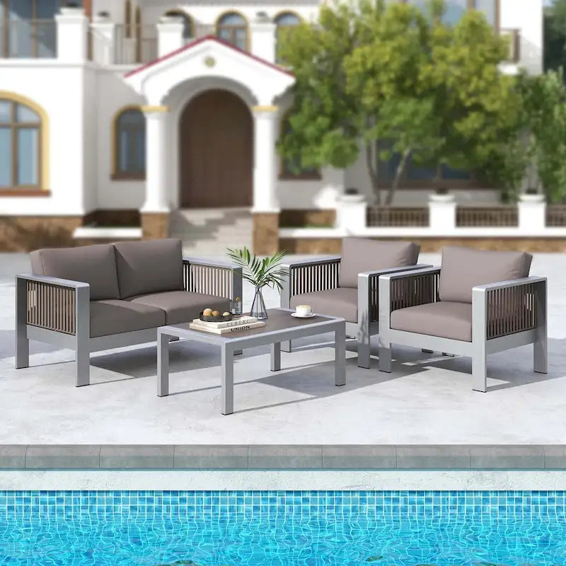 Canapé double en aluminium pour extérieur