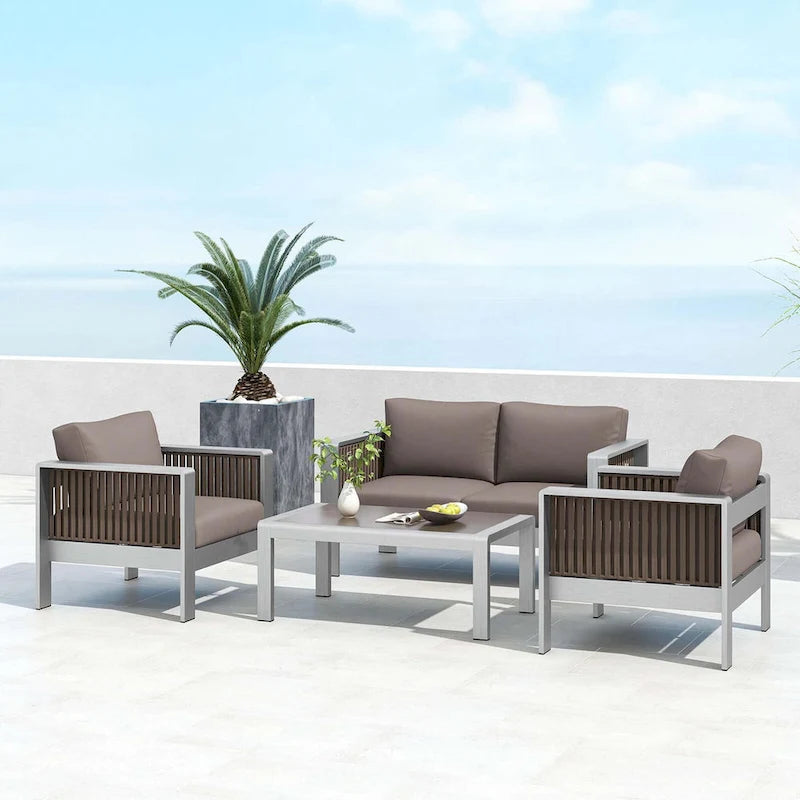 Canapé double en aluminium pour extérieur