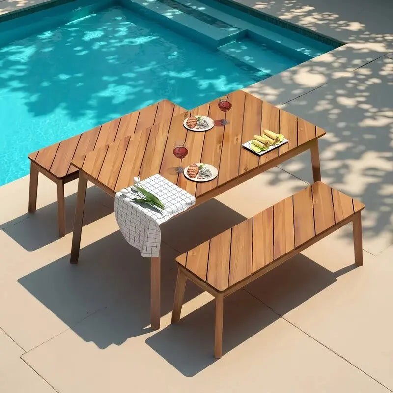 Table et chaises de salle à manger pour terrasse extérieure