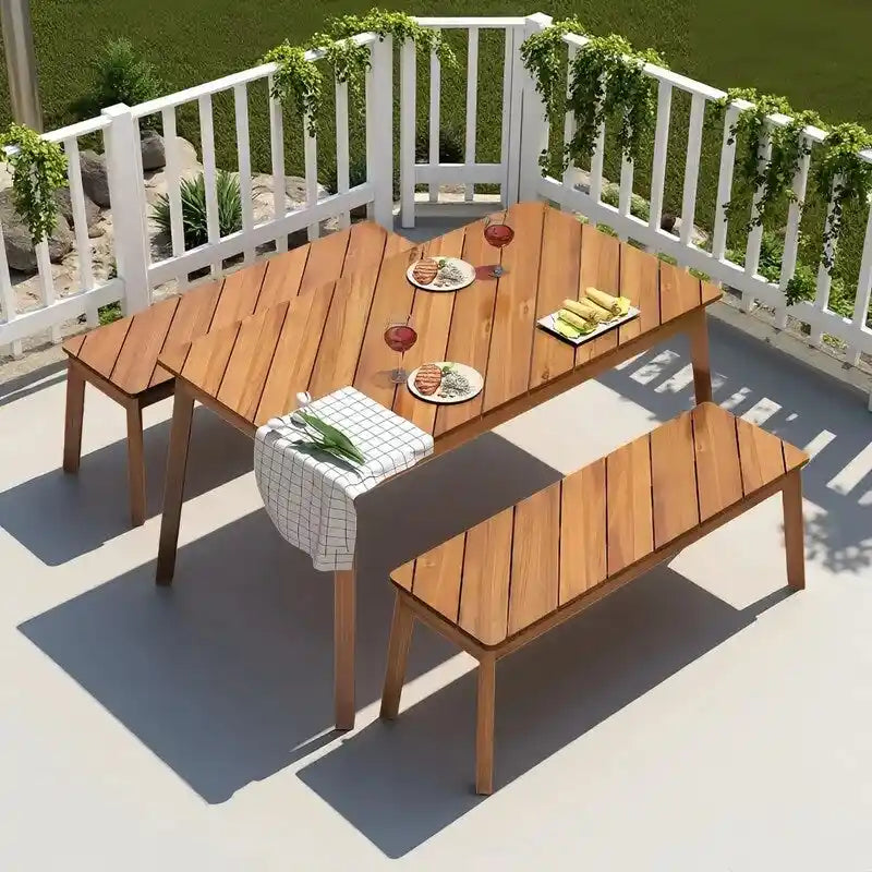 Table et chaises de salle à manger pour terrasse extérieure