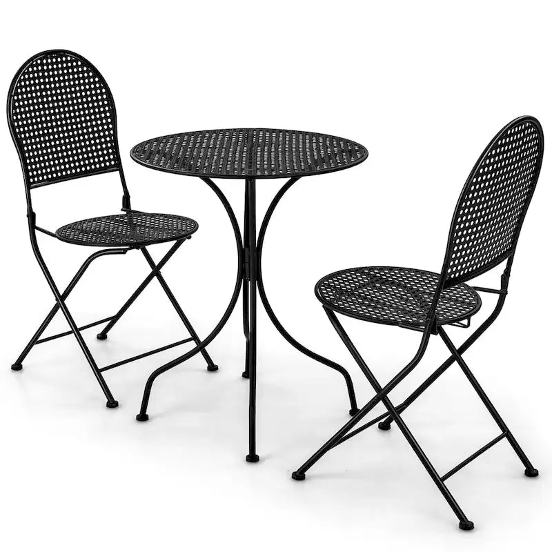 Table et chaise de bistro de patio tout temps en métal