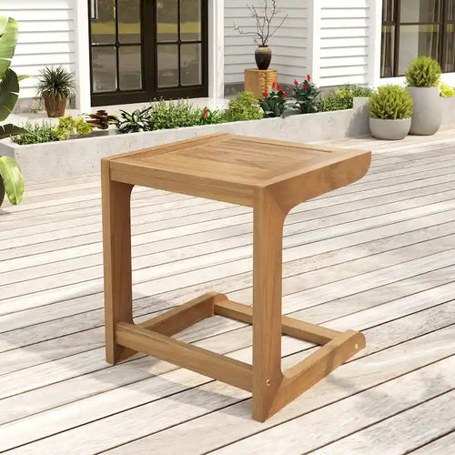 Table d'appoint en bois d'acacia au profil épuré et minimaliste