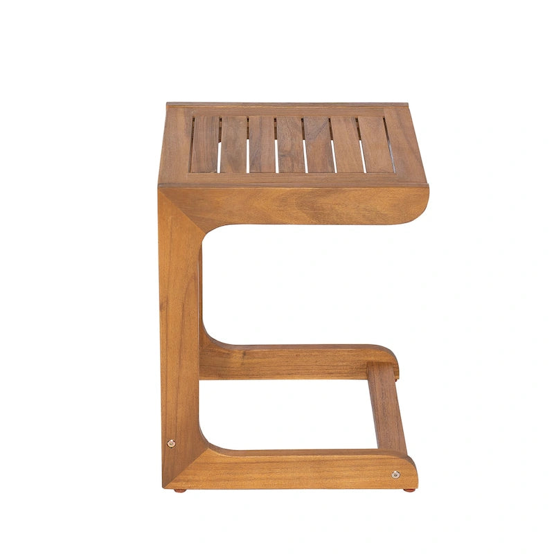 Table d'appoint en bois d'acacia au profil épuré et minimaliste