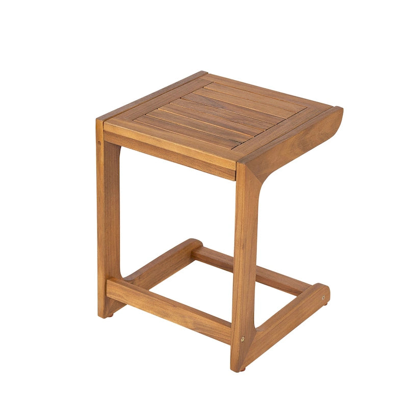 Table d'appoint en bois d'acacia au profil épuré et minimaliste
