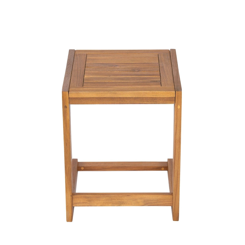 Table d'appoint en bois d'acacia au profil épuré et minimaliste