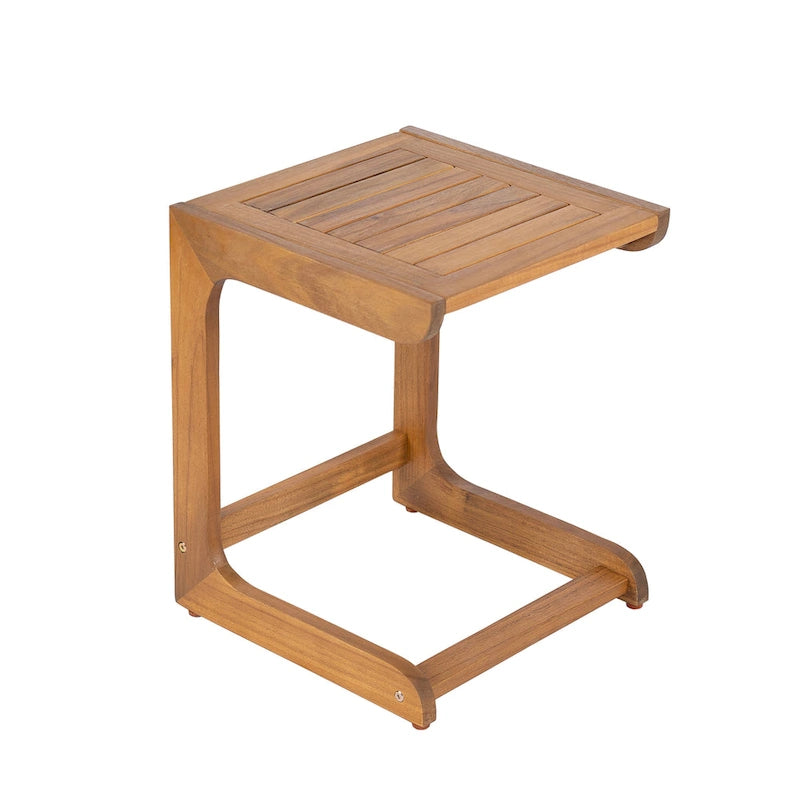 Table d'appoint en bois d'acacia au profil épuré et minimaliste