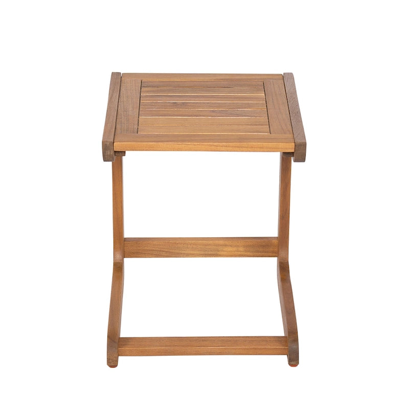 Table d'appoint en bois d'acacia au profil épuré et minimaliste