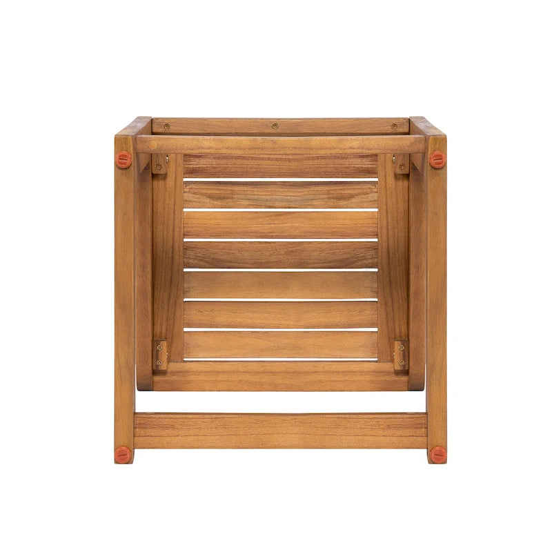 Table d'appoint en bois d'acacia au profil épuré et minimaliste