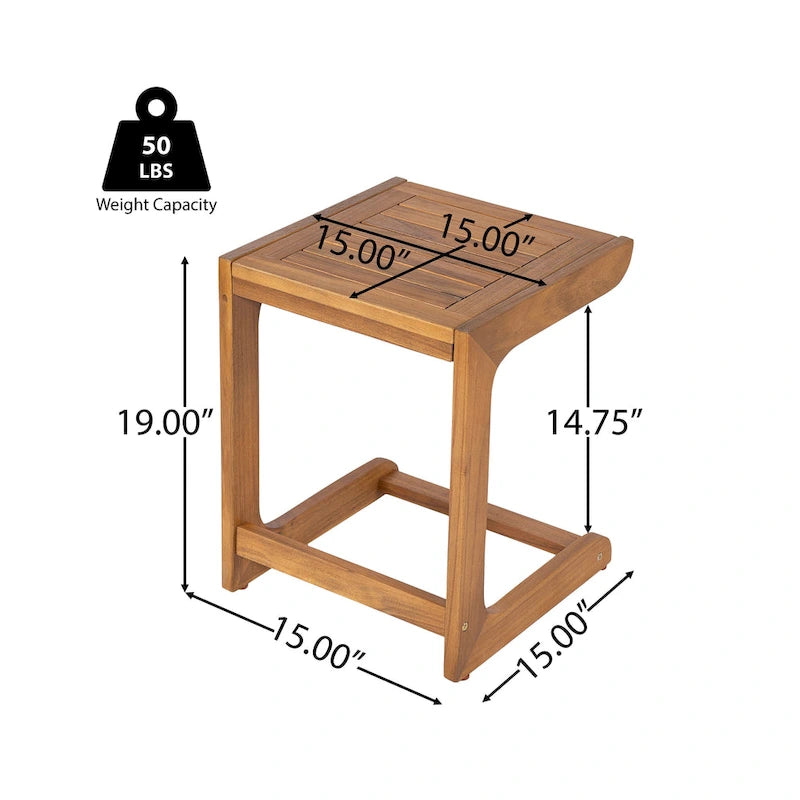 Table d'appoint en bois d'acacia au profil épuré et minimaliste