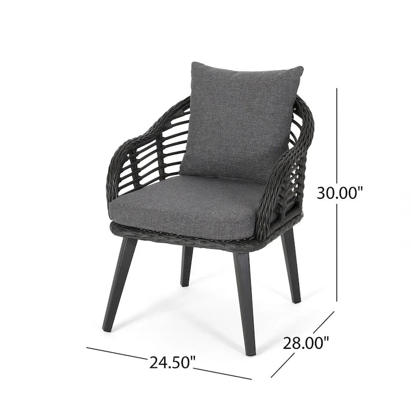 Fauteuils de club en osier intérieur/extérieur avec coussins