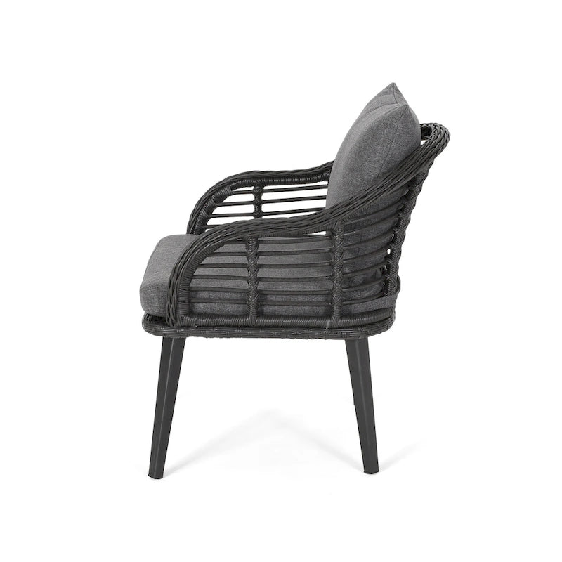 Fauteuils de club en osier intérieur/extérieur avec coussins