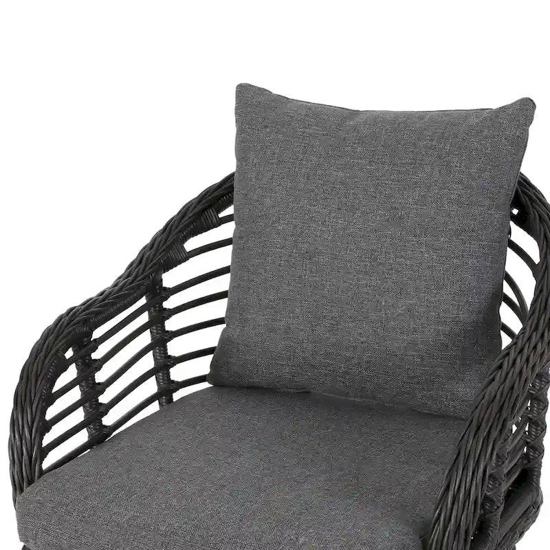 Fauteuils de club en osier intérieur/extérieur avec coussins