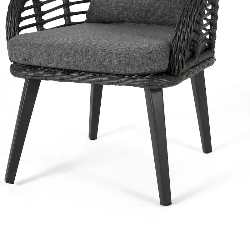 Fauteuils de club en osier intérieur/extérieur avec coussins