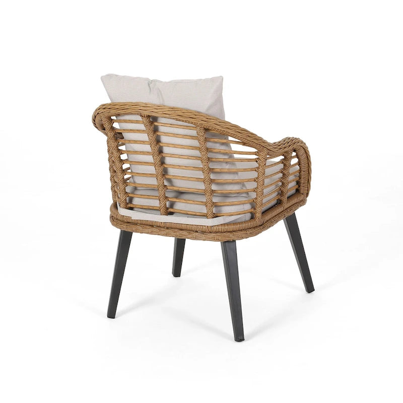 Fauteuils de club en osier intérieur/extérieur avec coussins