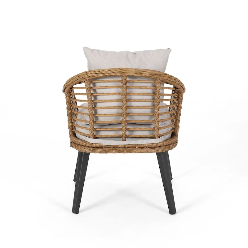 Fauteuils de club en osier intérieur/extérieur avec coussins