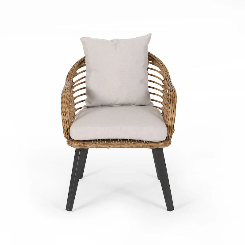 Fauteuils de club en osier intérieur/extérieur avec coussins