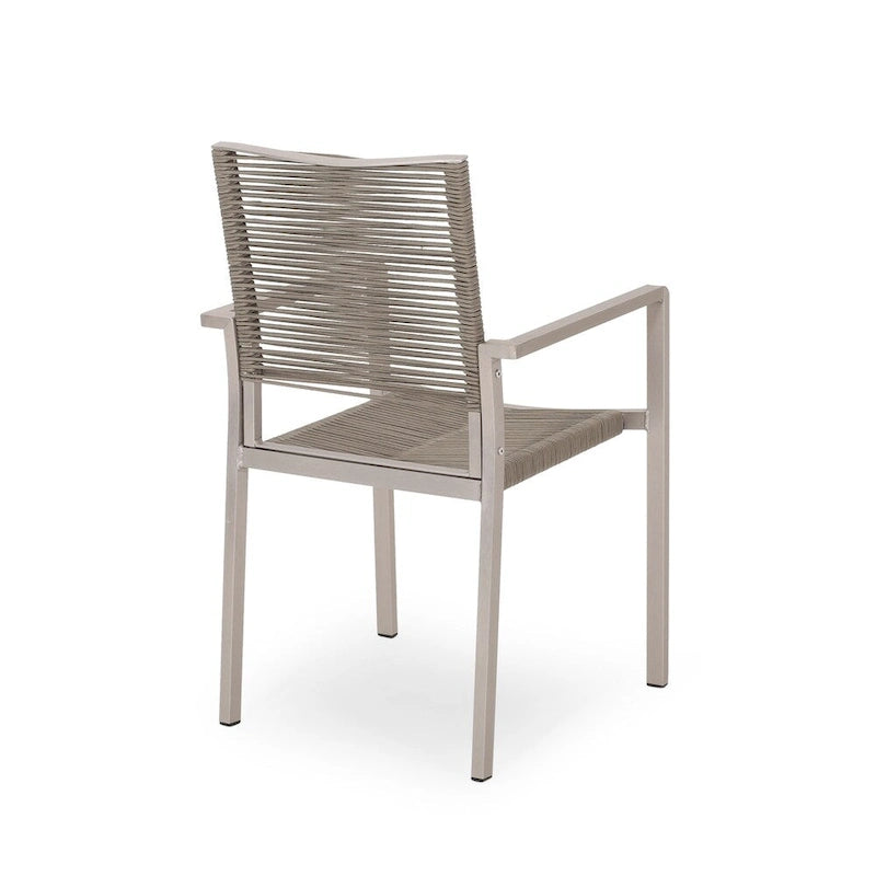 Chaise de salle à manger moderne en aluminium avec assise en corde pour l'extérieur