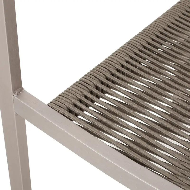 Chaise de salle à manger moderne en aluminium avec assise en corde pour l'extérieur