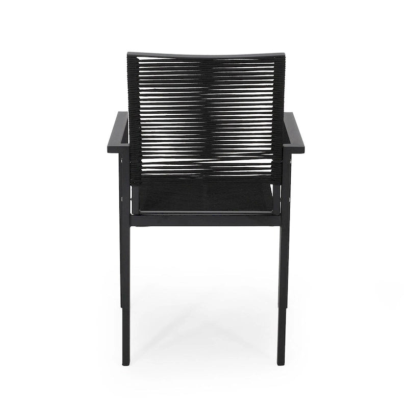 Chaise de salle à manger moderne en aluminium avec assise en corde pour l'extérieur
