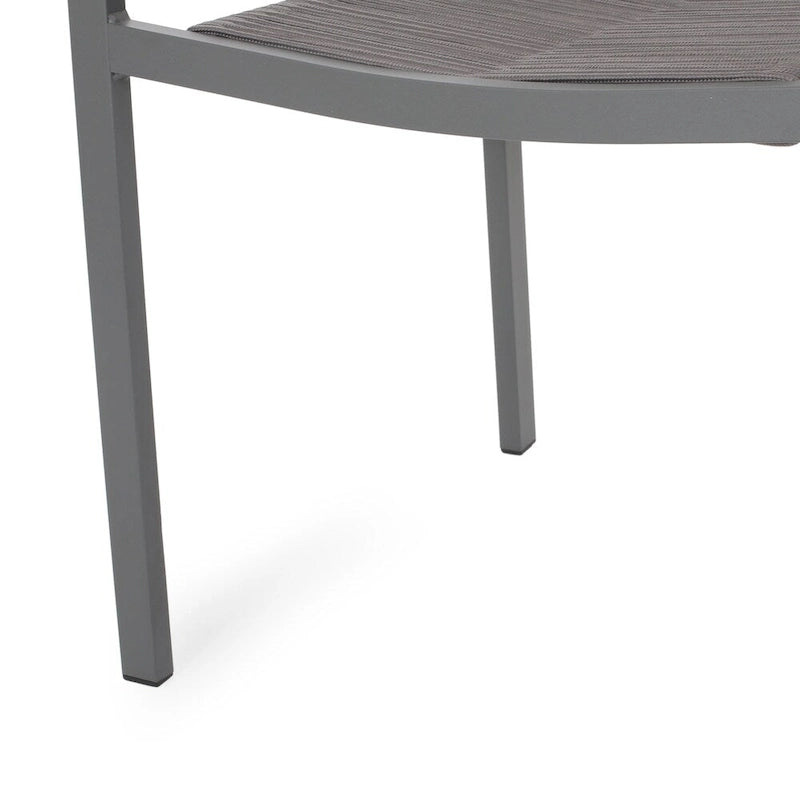 Chaise de salle à manger moderne en aluminium avec assise en corde pour l'extérieur
