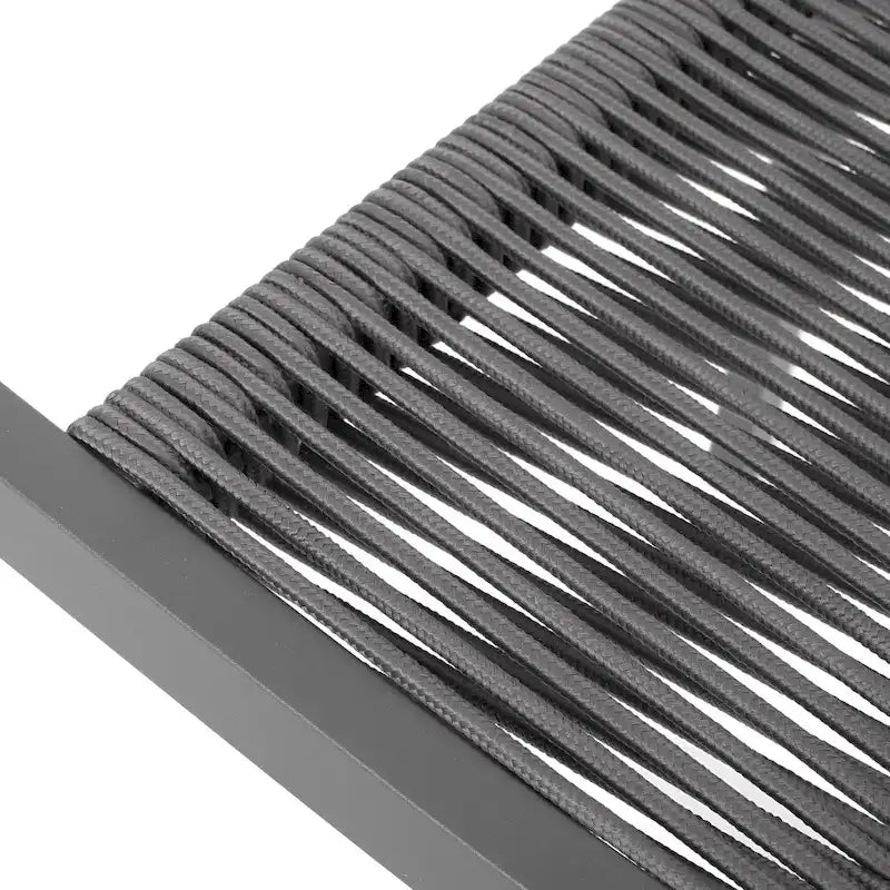 Chaise de salle à manger moderne en aluminium avec assise en corde pour l'extérieur