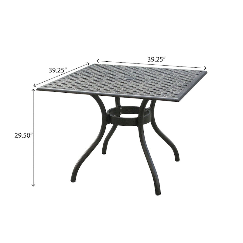 Table de salle à manger d'extérieur en fonte d'aluminium (TABLE SEULE)