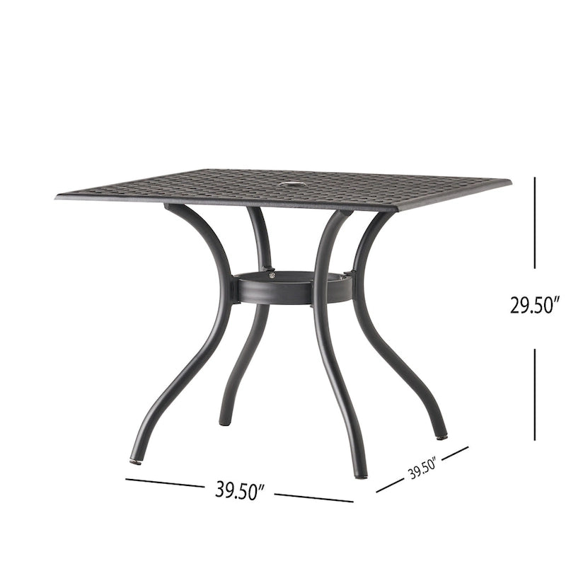 Table de salle à manger d'extérieur en fonte d'aluminium (TABLE SEULE)