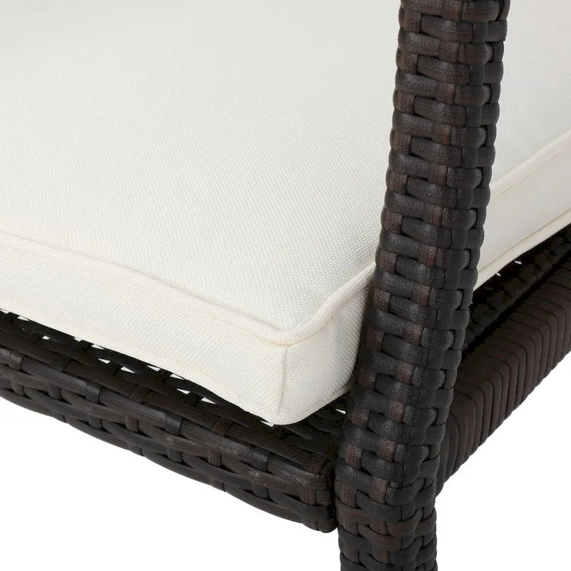 Chaise de salle à manger en osier d'extérieur avec coussin