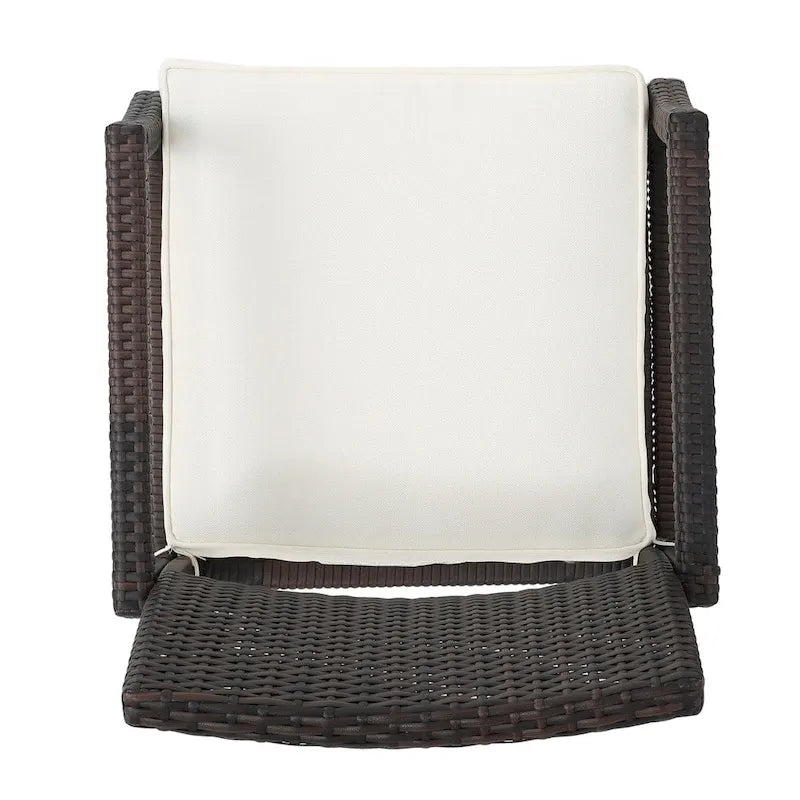 Chaise de salle à manger en osier d'extérieur avec coussin
