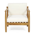 Fauteuil de jardin en bois d'acacia avec coussins