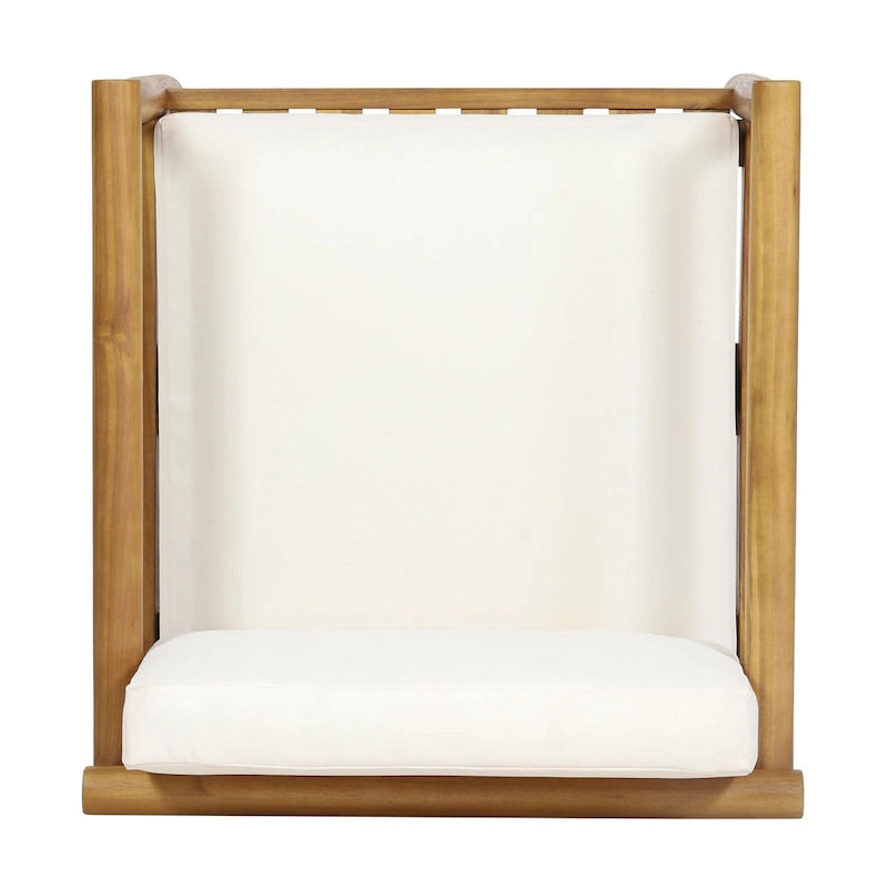 Fauteuil de jardin en bois d'acacia avec coussins