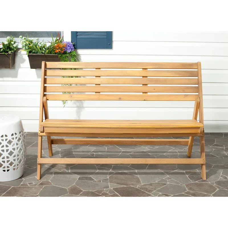 Banc pliant gris cendré d'extérieur