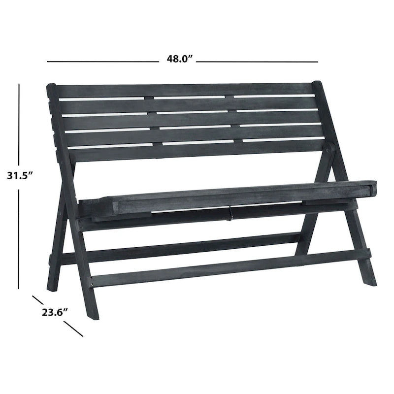 Banc pliant gris cendré d'extérieur