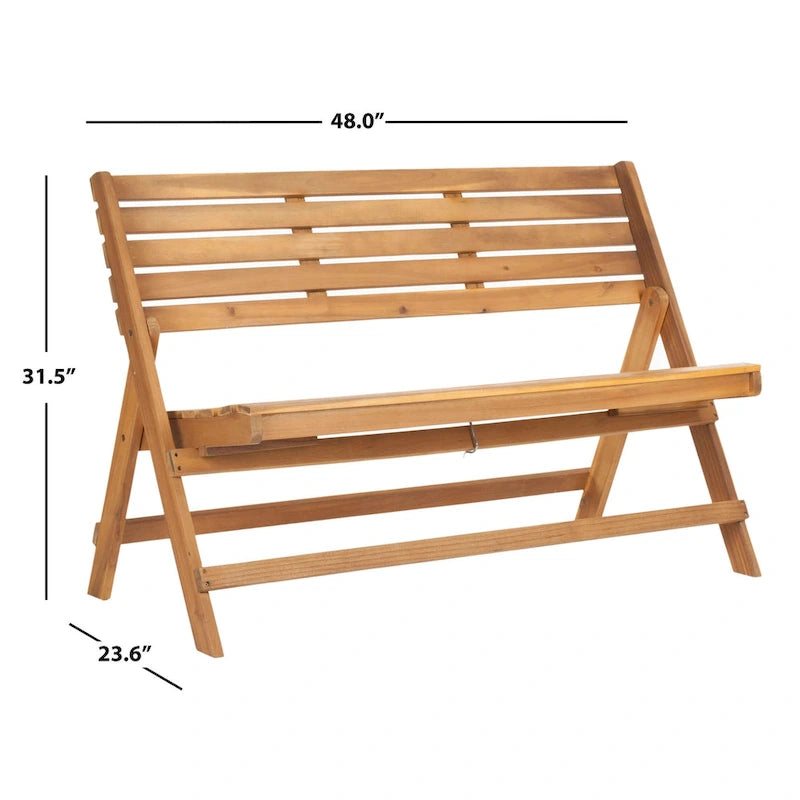 Banc pliant gris cendré d'extérieur