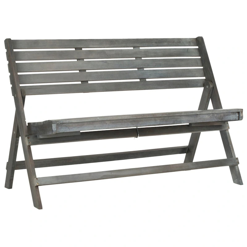Banc pliant gris cendré d'extérieur