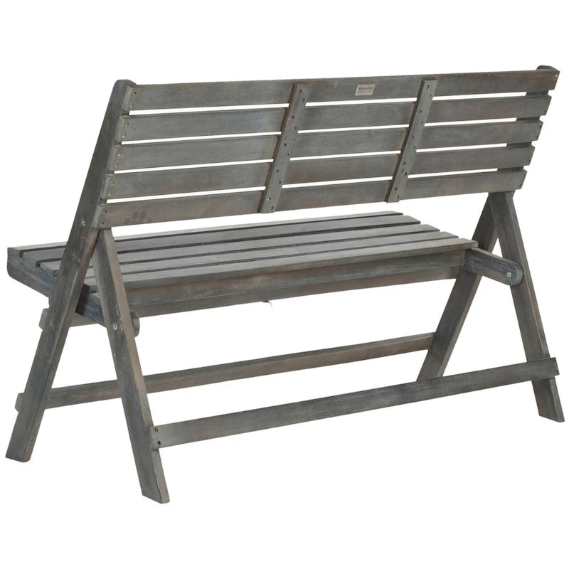 Banc pliant gris cendré d'extérieur