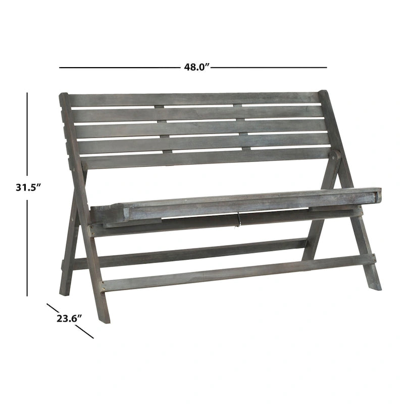Banc pliant gris cendré d'extérieur
